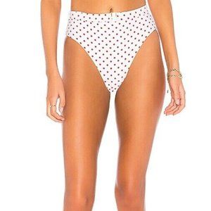 NWT Onia x WeWoreWhat Emily Polka Dot High Waist Bikini BottomsRed White Dot, L